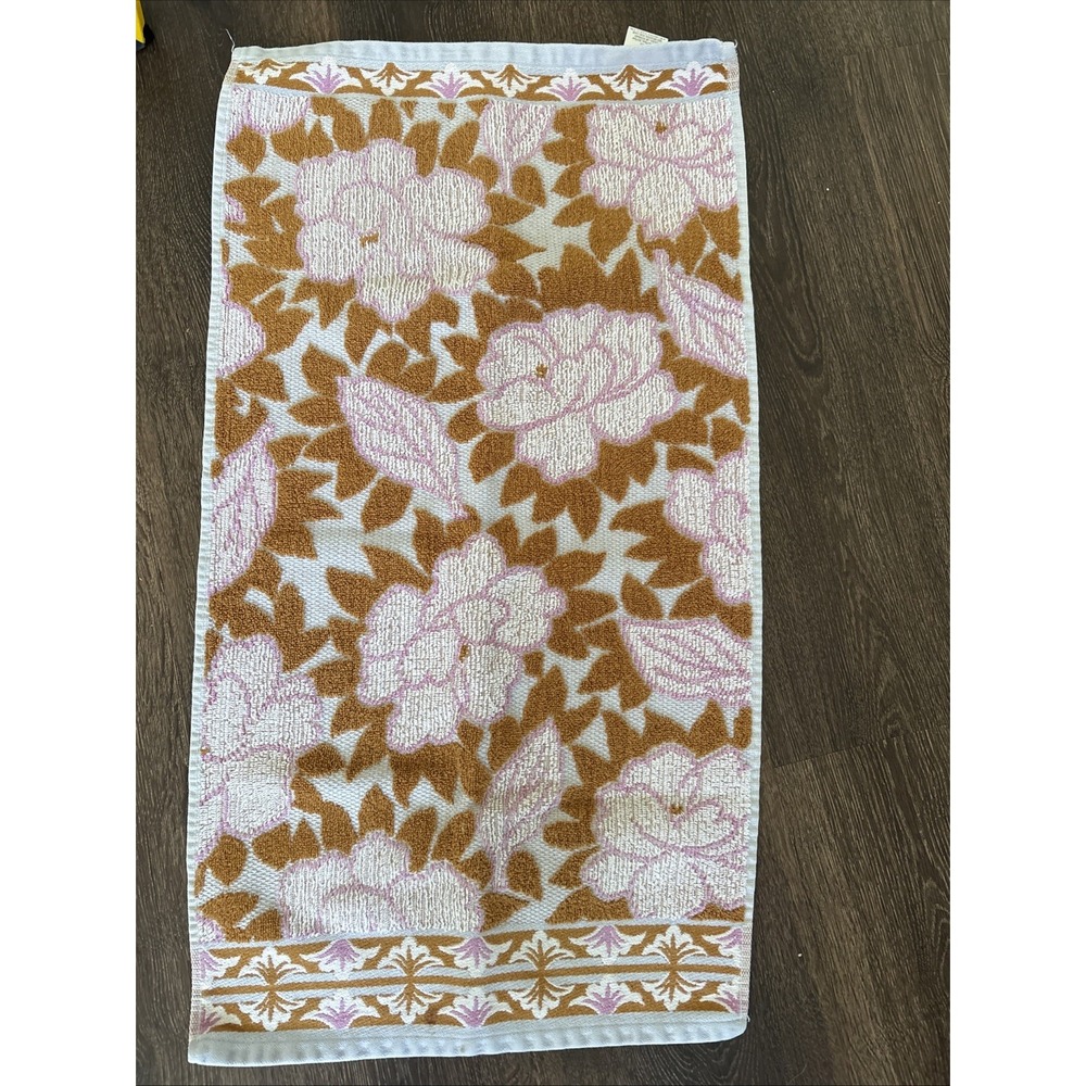 Anthropologie Floral Cotton Hand Towel Multi-Color Made in Portugal 27" Boho